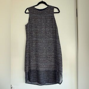 Theory 100% Silk Textured Shift Dress Size 6 Lined